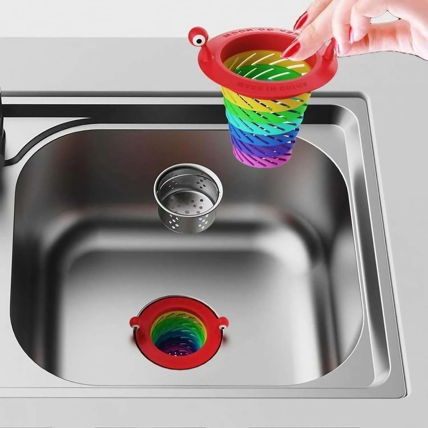 Colourful Foldable Retractable Kitchen Sink Strainer – Plastic Drain Filter Net & Anti-Clogging Catcher (Pack of 1) - Detailed Feature View 3