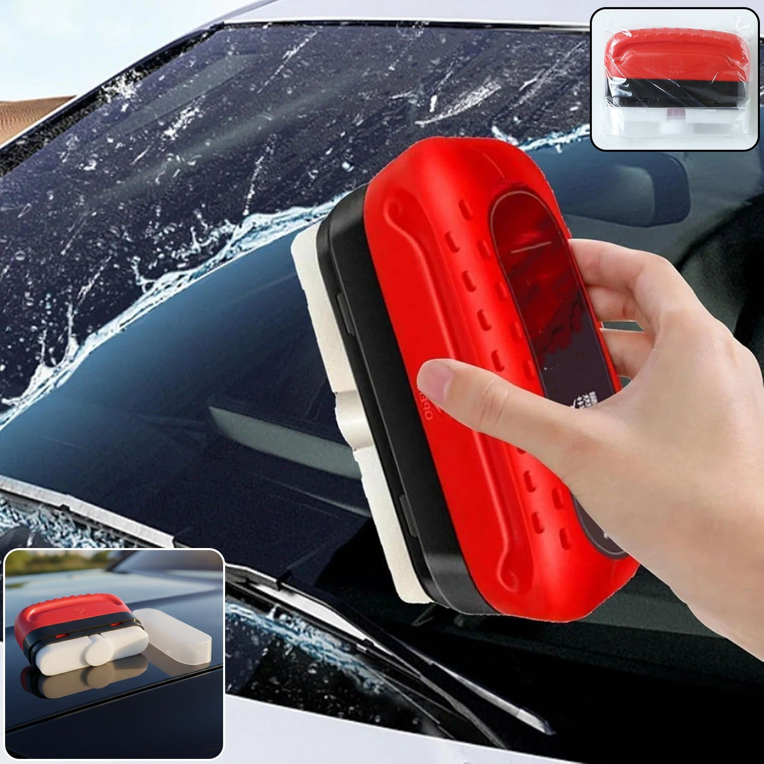 Premium 2 In 1 Car Windshield Water Wiper & Glass Cleaner Sponge, Liquid Not Included (1 Pc) - Buy Online at Alikart