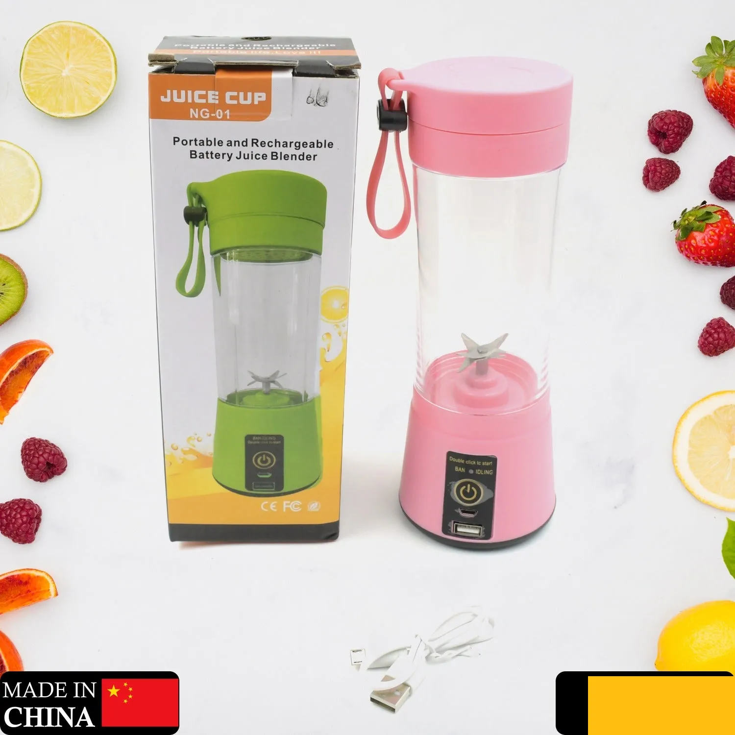 Portable USB Electric Juicer – 6-Blades Protein Shaker Blender Cup (380 ML) - Detailed Feature View 1