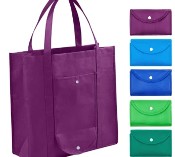 Reusable Foldable Grocery Bags – Extra Large, Heavy-Duty & Eco-Friendly Shopping Tote with Pouch (Random Color – Pack of 1)