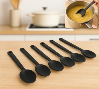 Multipurpose Silicone Spoon, Silicone Basting Spoon Non-Stick Kitchen Utensils Household Heat-Resistant Non Stick Spoons Kitchen Cookware Items For Cooking and Baking (6 Pcs Set)