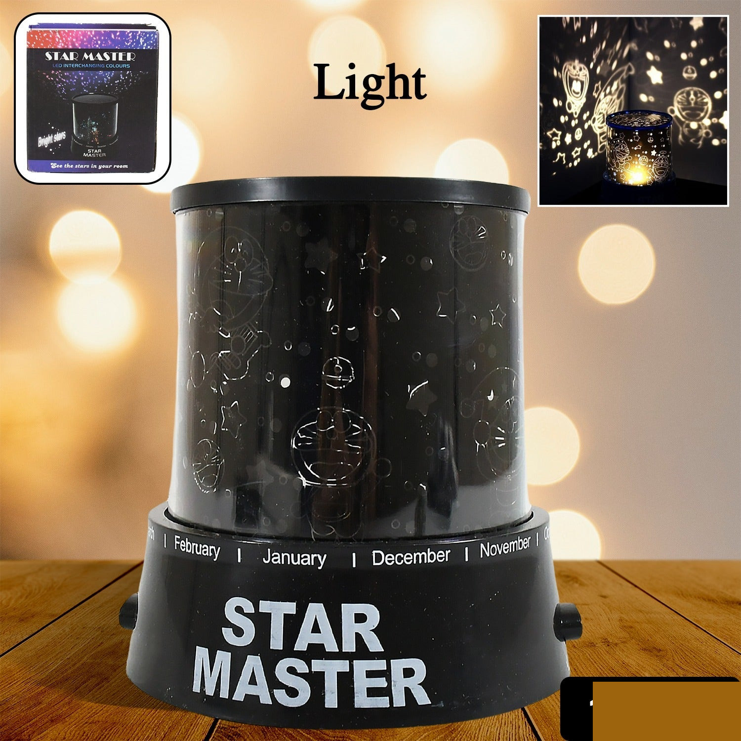 LED Projector Night Light Amazing Lamp, 3 Battery operated lamps, Rotation With the music Function, Master for Kids Bedroom Home Decoration Night Romantic Gift (Battery Not Included / 1 pc) - Detailed Feature View 1