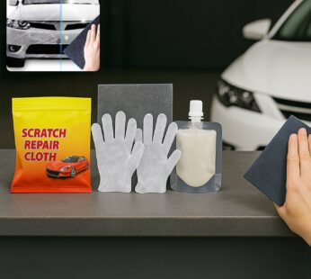 Nano Magic Car Scratch Remover Cloth, Multipurpose Scratch Repair Cloth, Cloth for Car Paint Scratch Repair, Easy to Repair Slight Scratches on the Surface Polishing Repeatable Use for All Kinds of Car (45 ML Repair Solution, 2 Gloves, 2 nano Cloth)