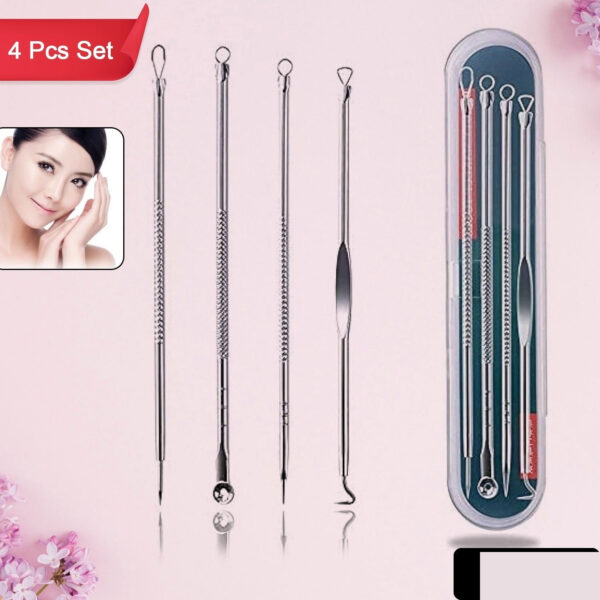 Blackhead Remover, 4-in-1 Stainless Steel Pimple Extractor Tool (1 Pc)