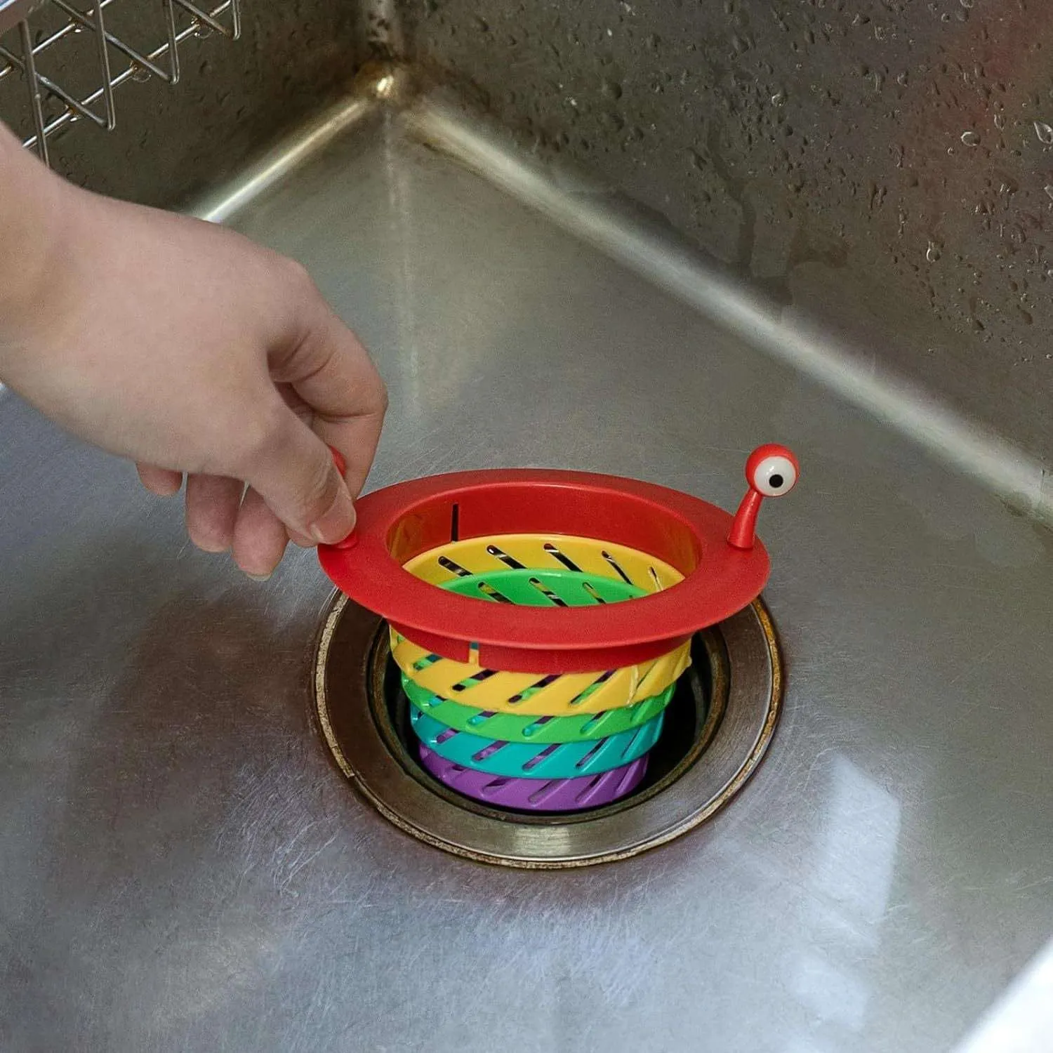 Colourful Foldable Retractable Kitchen Sink Strainer – Plastic Drain Filter Net & Anti-Clogging Catcher (Pack of 1) - Detailed Feature View 4