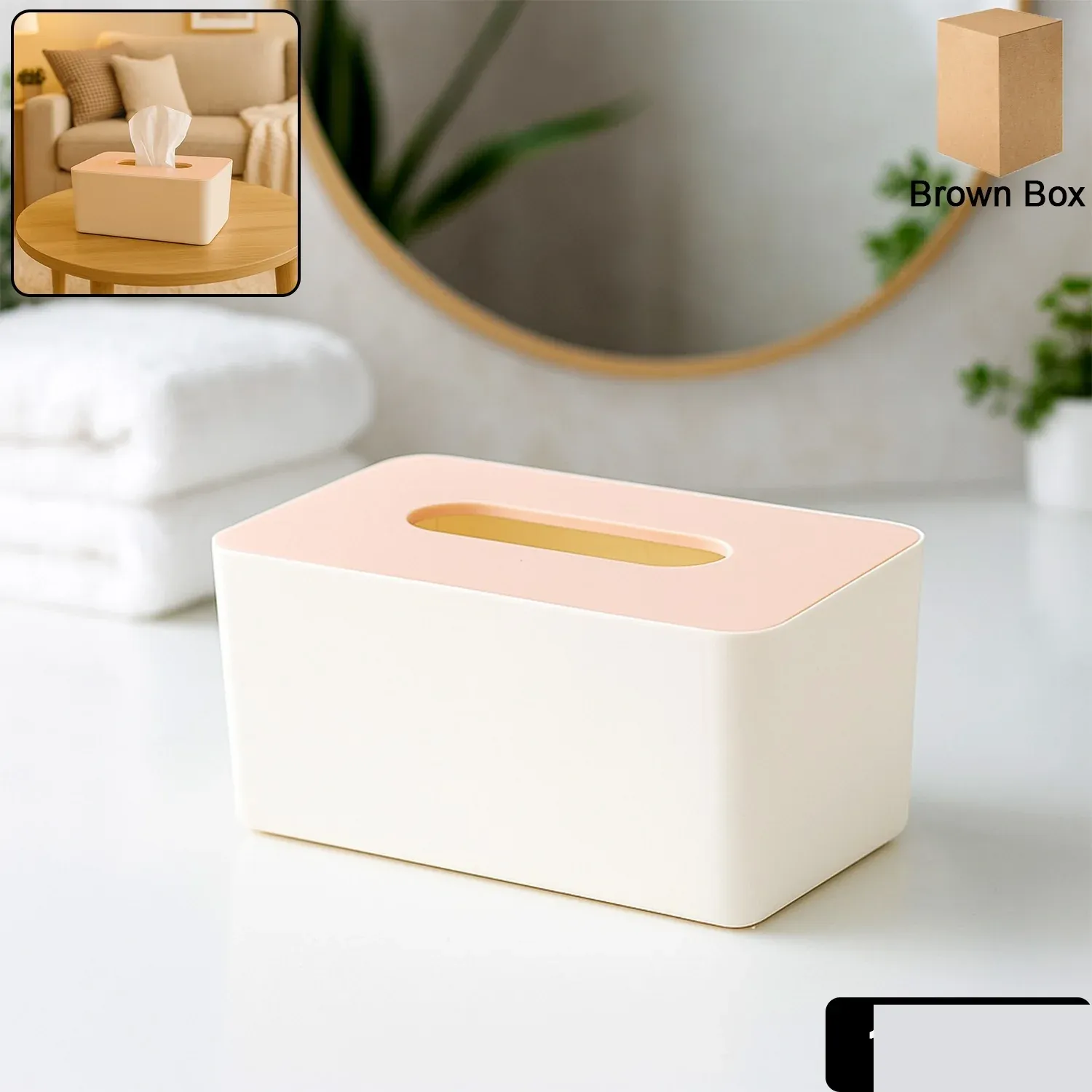Modern Tissue Box Holder - (1 Pc) - Detailed Feature View 1