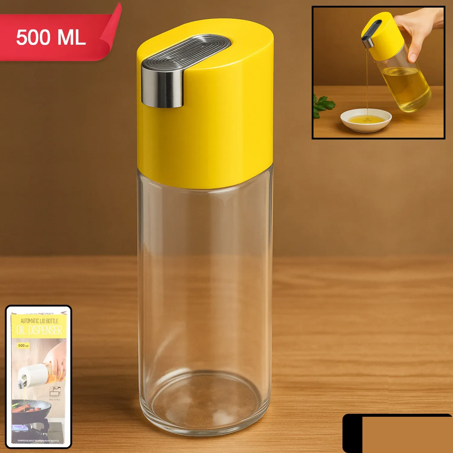 500 ml Automatic Oil Dispenser Bottle with One-Touch Controlled Pour Spout (1 Pc) - Detailed Feature View 1