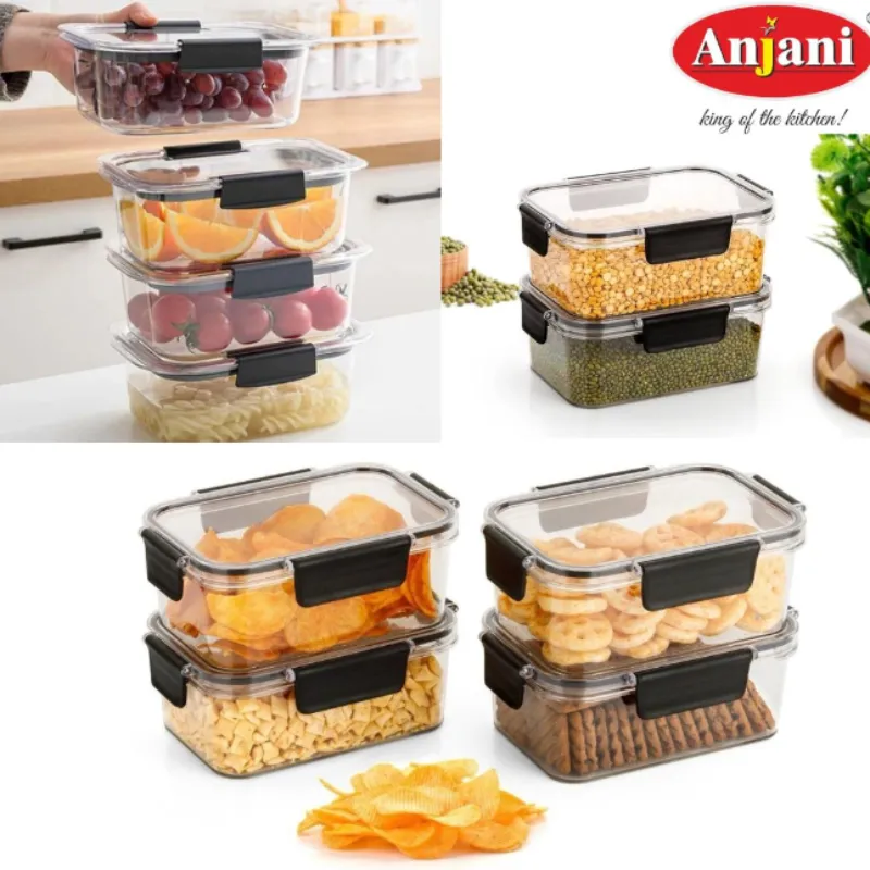 Premium Anjani Feel Fresh Lock & Lock Containers – 350ml Airtight Food Storage Box (Set of 2) - Buy Online at Alikart