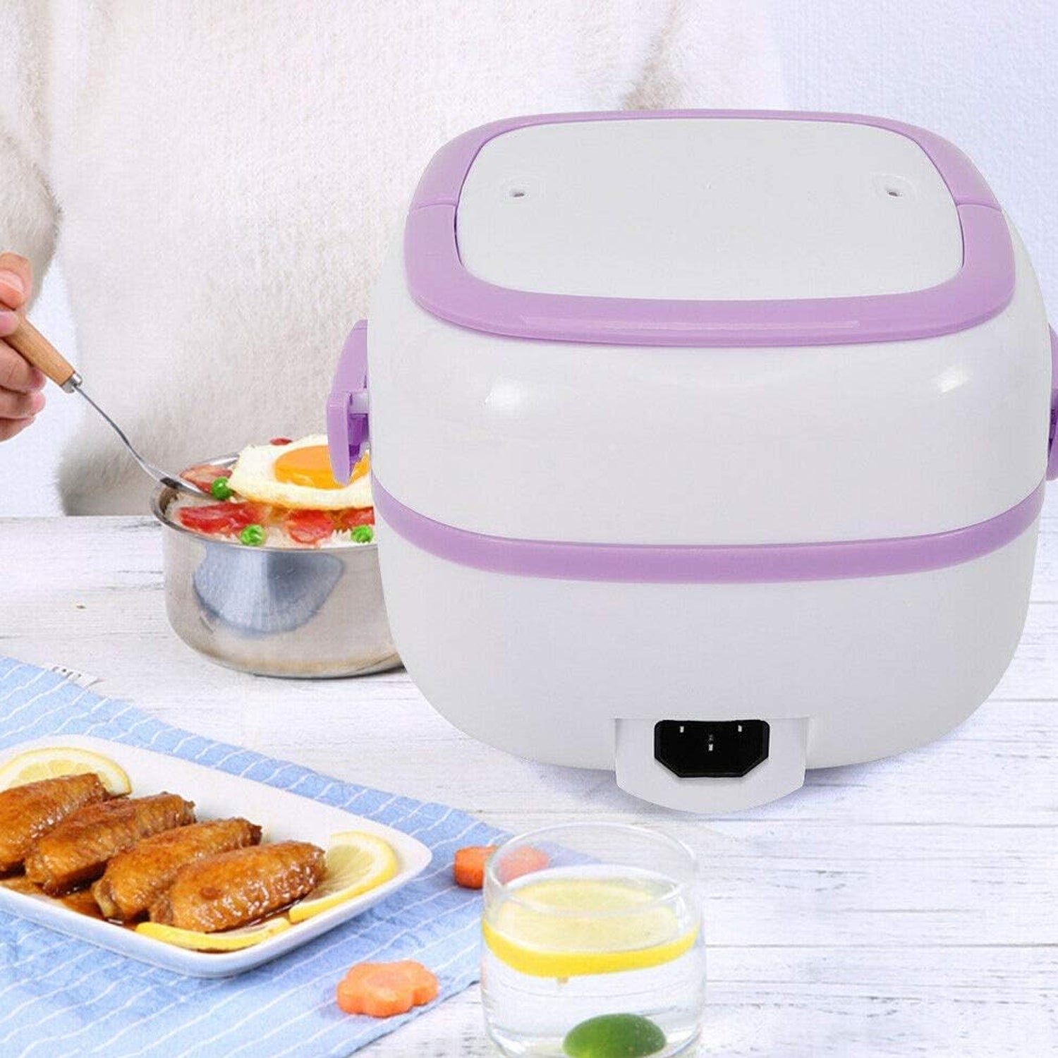 Electric Lunch Box Portable Food Warmer Food Heating Lunch Box for Car, Truck, office - Detailed Feature View 2