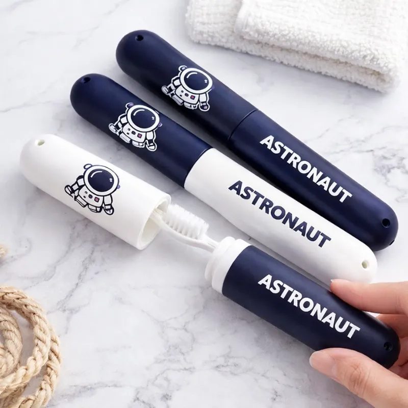 Premium 3Pcs Toothbrush Cover Case – Astronaut Print Travel Toothbrush Protector | Hygienic & Portable Toothbrush Cap Set(Random Color) - Buy Online at Alikart