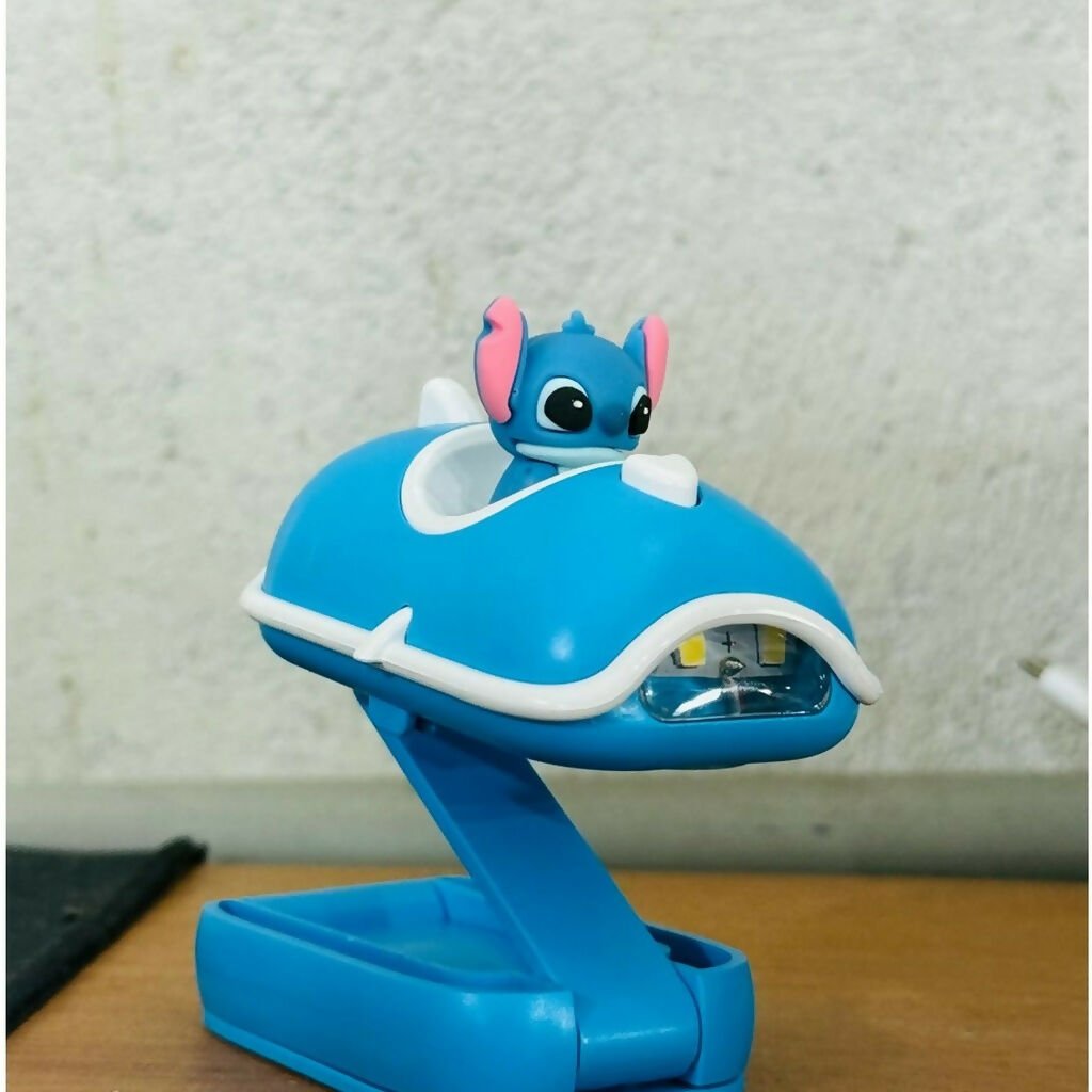 Premium Blue Mini Folding LED Cartoon Car Night Lamp with Clamp Base - Buy Online at Alikart