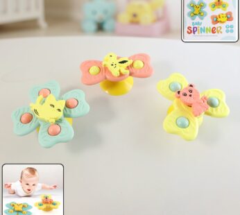 Buzzy Baby Spinner Toy Set – Suction Cup Spinning Toys (3 Pc Set)