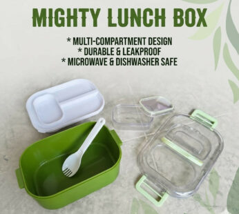 Mighty Lunch Box Leakproof Bento Tiffin with Spoon Fork for Office & School