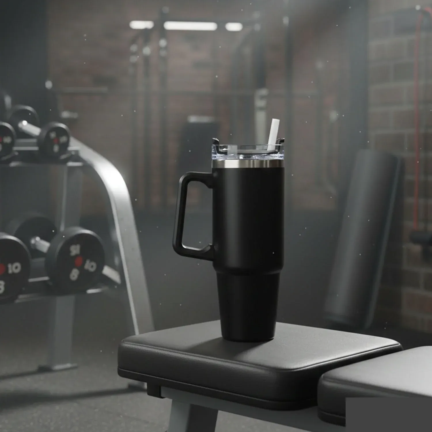 890 ML Large Capacity Insulated Travel Mug / Tumbler Black color (1 Pc) - Detailed Feature View 2
