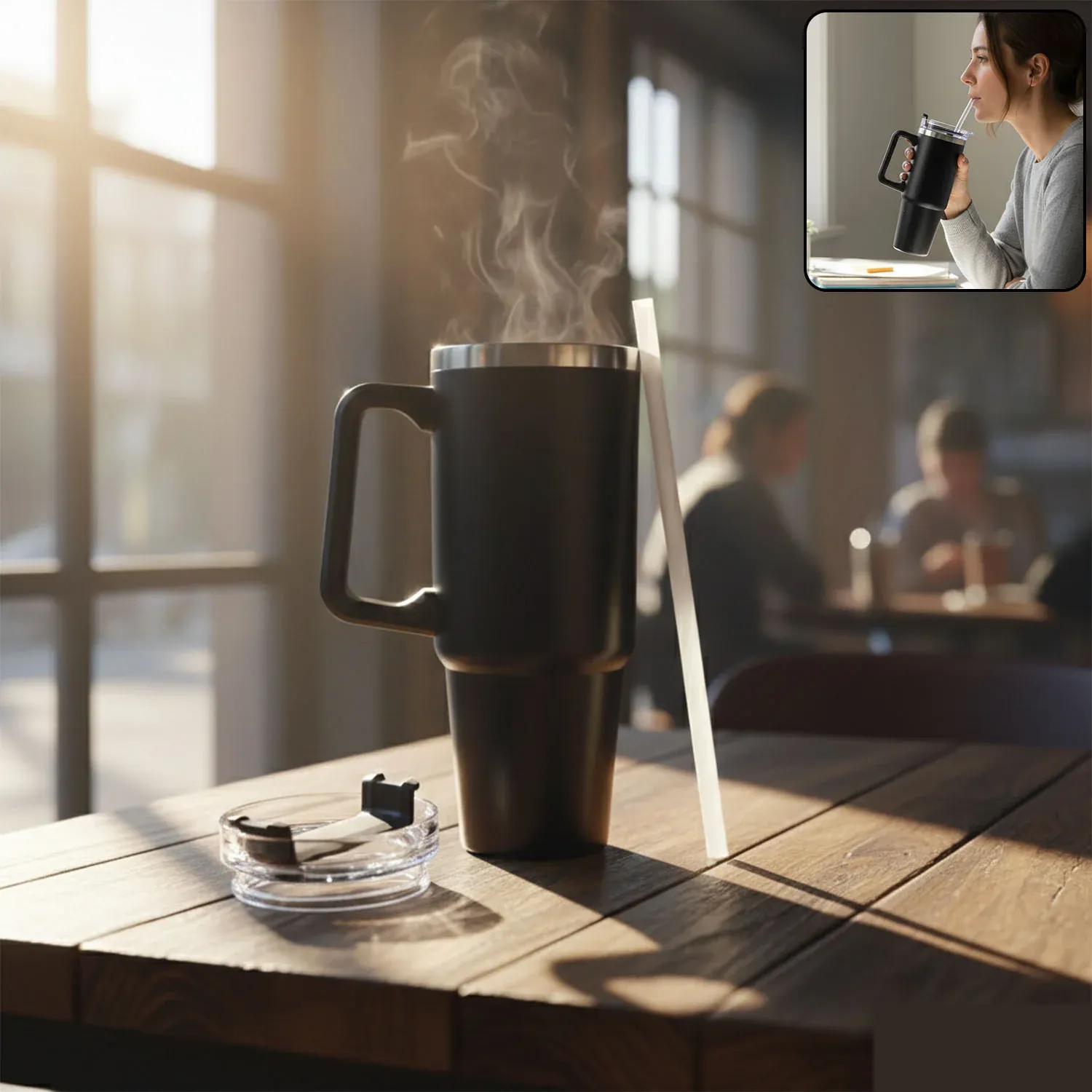 Premium 890 ML Large Capacity Insulated Travel Mug / Tumbler Black color (1 Pc) - Buy Online at Alikart