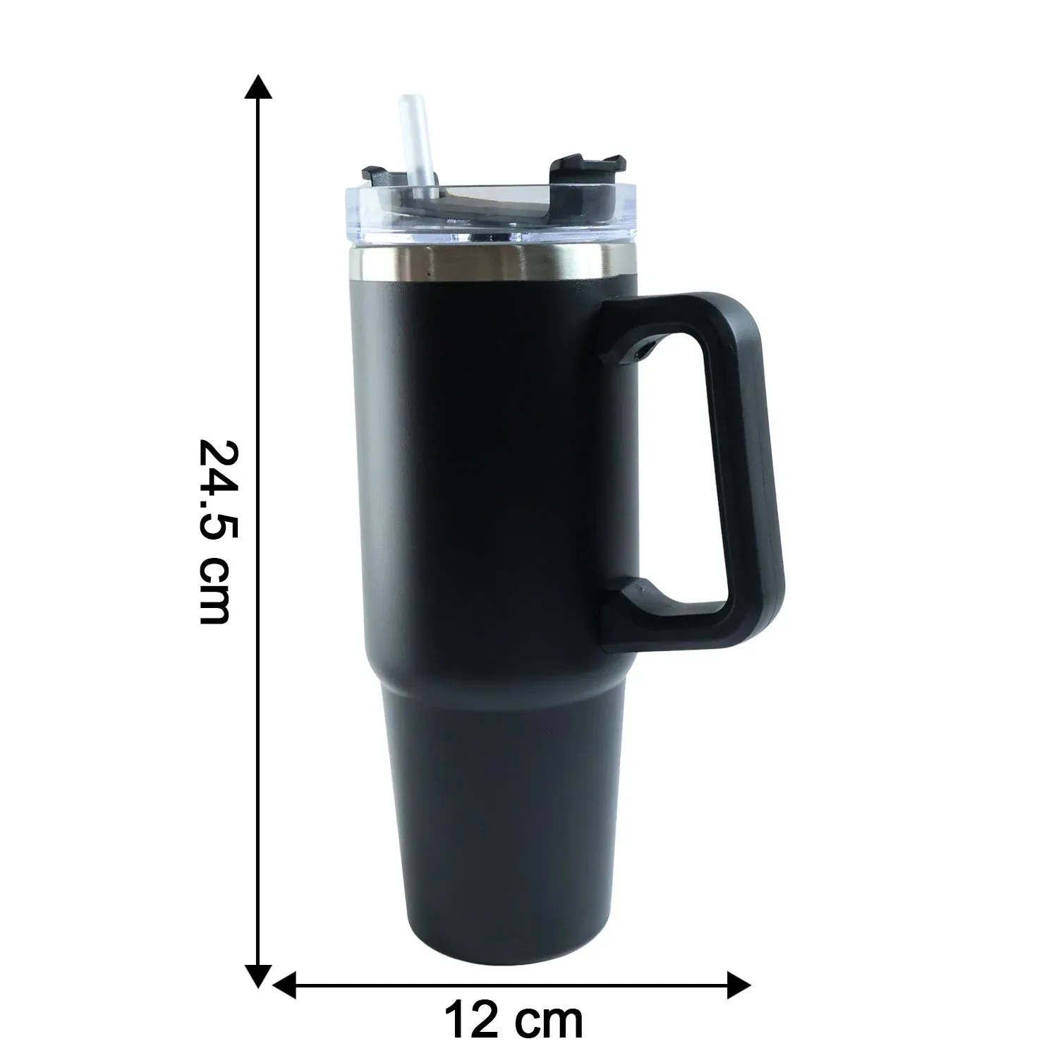890 ML Large Capacity Insulated Travel Mug / Tumbler Black color (1 Pc) - Detailed Feature View 5