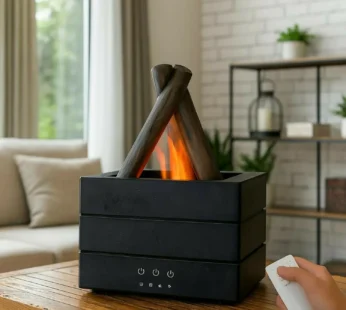 Campfire Flame Aroma Diffuser with Simulated Fire Effect & Timer Modes