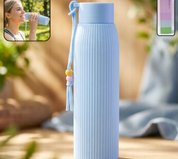 Premium Textured Glass Water Bottle (300 ML Approx)