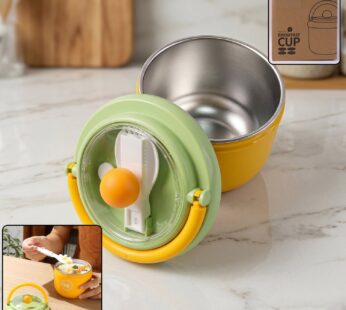 Luxury Cute Leak-Proof Stainless Steel Lunch Box with Spoon – 600 ml