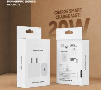 PowerPro Series 20W Fast Charging USB Type-C Power Adapter (1 Pc)