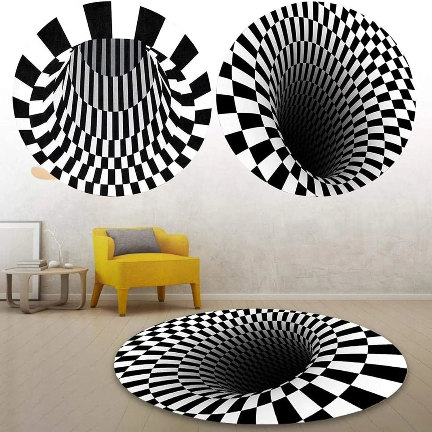 3D Space Round Carpet, Floor Mat Non-Woven Doormat (60 Cm) - Detailed Feature View 5