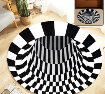 3D Space Round Carpet, Floor Mat Non-Woven Doormat (60 Cm)