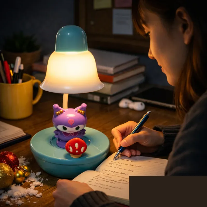 Cartoon Animal LED Table Lamp with in-build Sharpener | USB Rechargeable Study Lamp with Flexible Neck | Kids Desk Lamp-2 Light Modes(Random Cartoon-Pack of 1) - Detailed Feature View 1