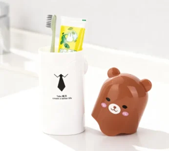 Cartoon Animal Toothbrush & Toothpaste Travel Case – Portable Plastic Toothbrush Box for Kids (Random Color, Pack of 1)