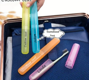 Customizable Name Portable Toothbrush Case – Personalized Travel Toothbrush Holder (Family Pack of 4)