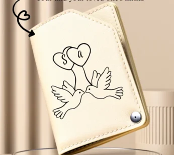 Customized 4 Pcs Manicure Set with Initials & Bird Heart Design – Personalized Travel Nail Care Kit for Men & Women