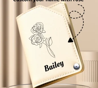 Customized 4 Pcs Manicure Set with Your Name & Rose Design-Travel Nail Care Set for Men & Women