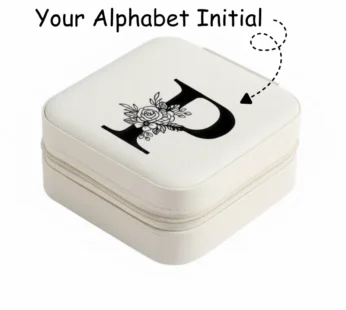 Customized Designed Letter PU Leather Jewelry Box – Contemporary Rectangle Jewelry Organizer with Zip Closure