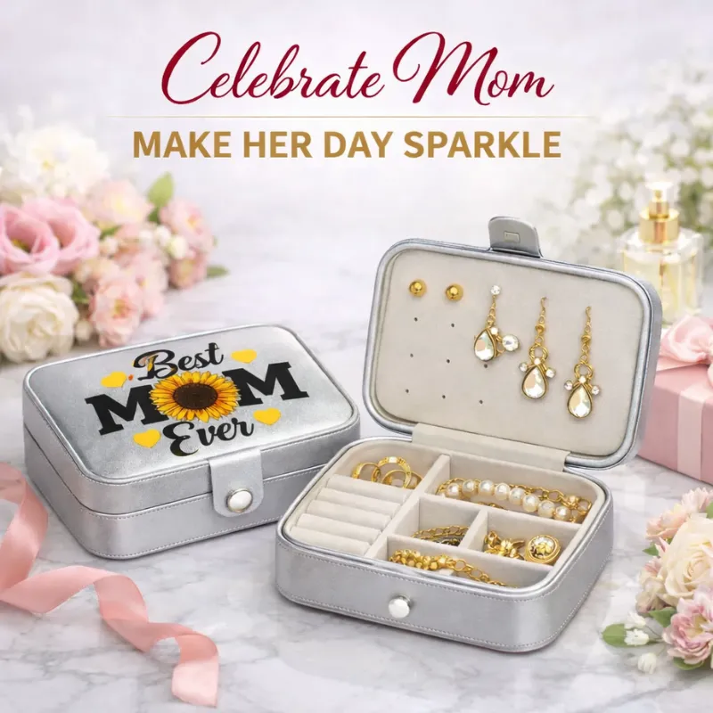 Premium Customized Travel Jewelry Organizer Case | Sunflower Design with Heartwarming Quotes | Mother’s Day Gift (Random Color-Pack of 1) - Buy Online at Alikart