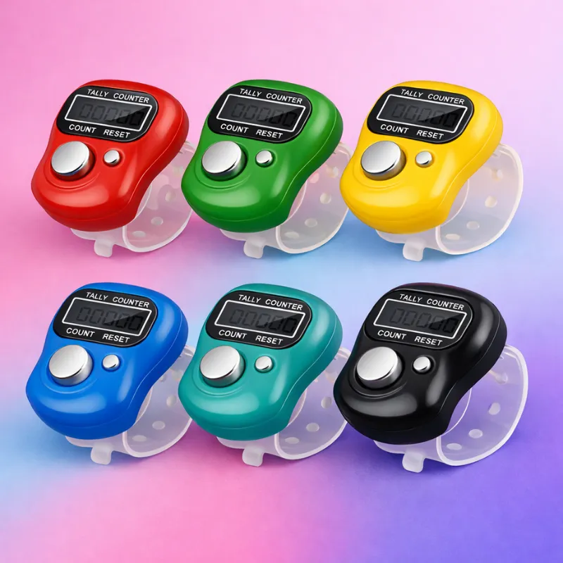 Premium Digital Finger Ring Tally Counter | Mini Click Counter for Prayer, Meditation, Gym & Workout Tracking (Random Color-Pack of 1) - Buy Online at Alikart