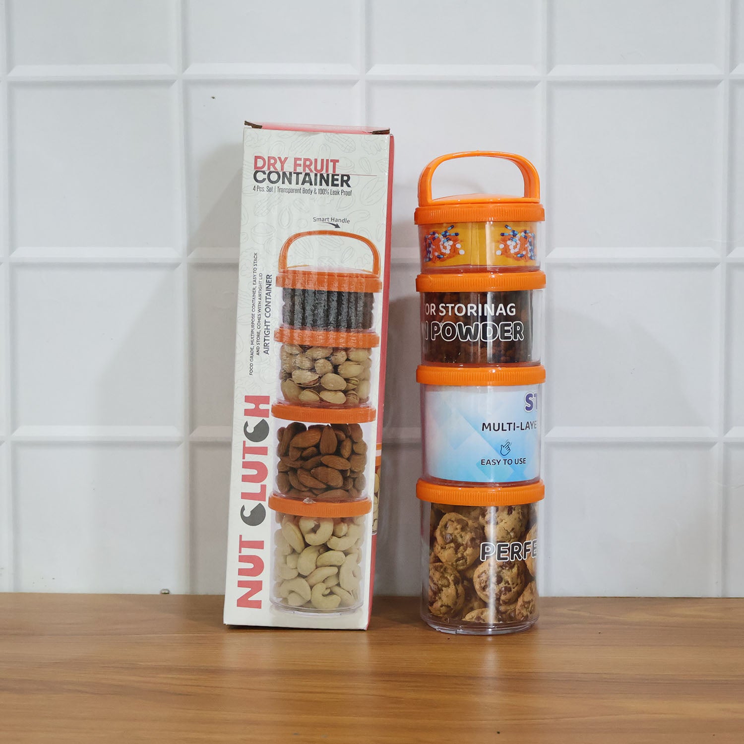 4-in-1 Stackable Dry Fruit Storage Container (1 Set) - Detailed Feature View 7