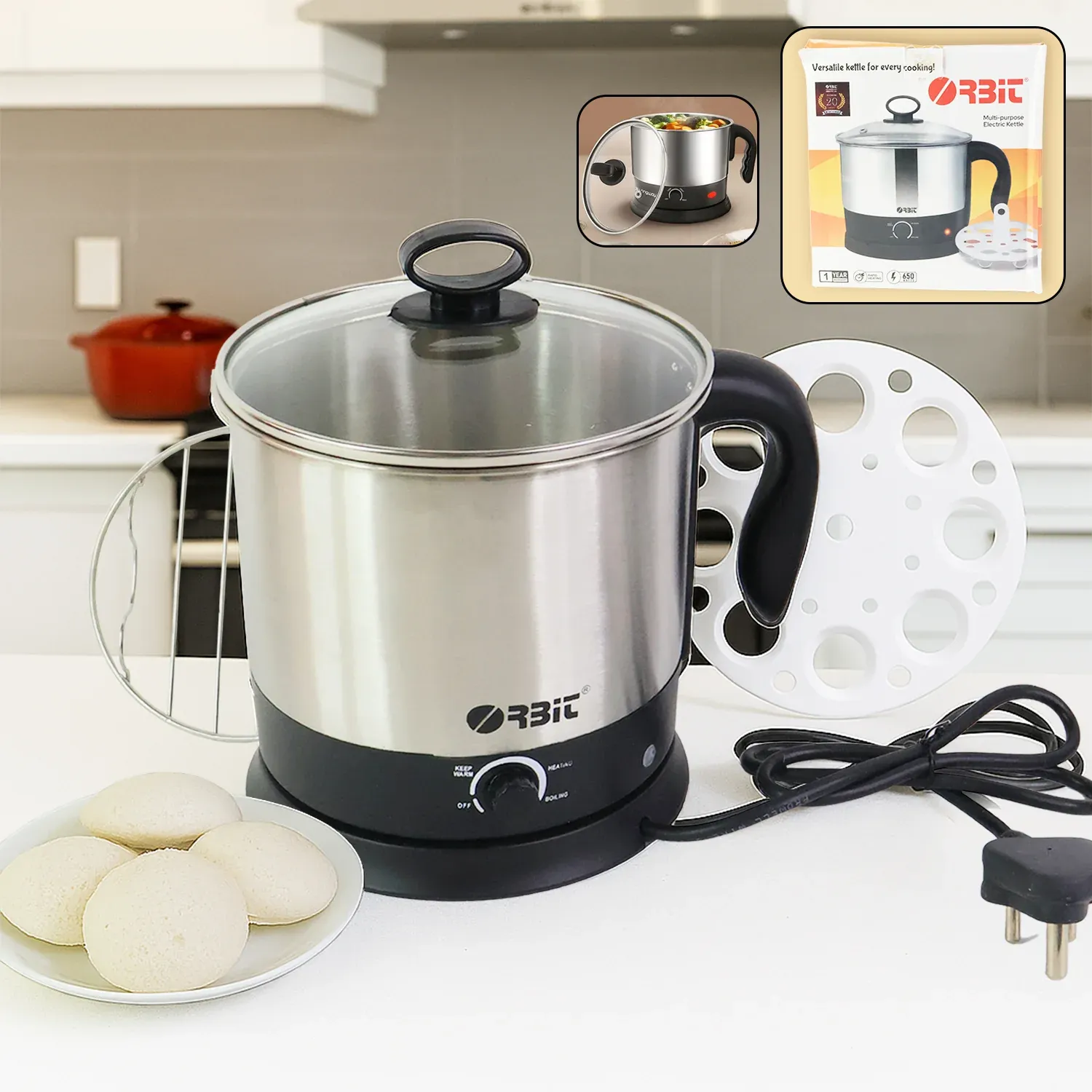 Premium Orbit Electric Idli Cooker and Steamer - 650W - Buy Online at Alikart