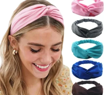 Fashion Bow Hair Band – Comfortable Knot Style Headband for Women (Random color-Pack of 1)