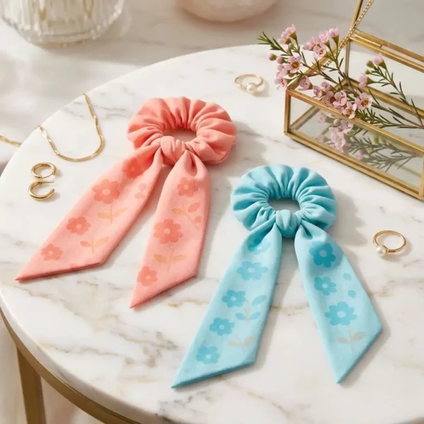 Floral Satin Scrunchie: Ultimate Hair Tie & Elastic Band