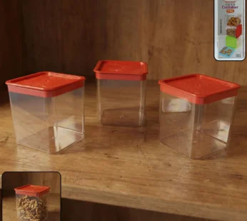 3 Piece Airtight Food Storage Container Set (1 Set / 350 ML)