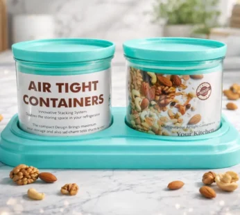 Fortune Dry Fruit Box Set with Tray – 2 Pcs Airtight Storage Containers | Multipurpose Kitchen Organizer (Random Color)
