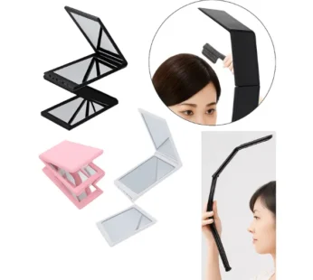 Four Sided Folding Mirror- 4 Panel Expandable Mirror Travel Barbering Height Adjustable Mirror for Hair Cutting/Styling and Makeup (Random Colour)