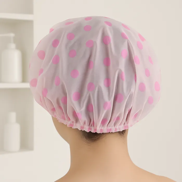 Waterproof Shower Cap – Free-Size Elastic Bath Cap for Men & Women, Ideal for Home, Spa & Salon Use (Random print -Pack of 1) - Detailed Feature View 2