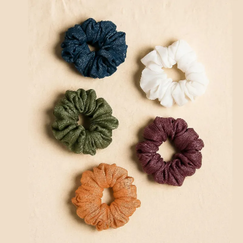 Premium Georgette Shimmer Scrunchies – Sparkly Hair Ties for Women & Girls (Random Color-Pack of 1) - Buy Online at Alikart
