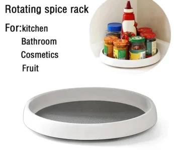 Non-Skid 360° Rotating Storage Tray – Turntable Organizer for Kitchen, Dining, Bathroom & Office (Pack of 1)