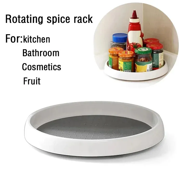 Premium Non-Skid 360° Rotating Storage Tray – Turntable Organizer for Kitchen, Dining, Bathroom & Office (Pack of 1) - Buy Online at Alikart