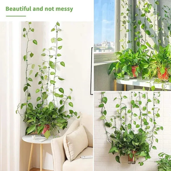 Leaf Shape Plant Climbing Wall Fixture Clips – Green Adhesive Vine Fixing Clips for Indoor & Outdoor Plants (Pack of 20) - Detailed Feature View 3