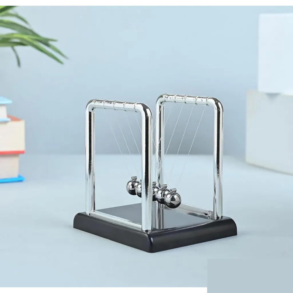 Newton Cradle Desk Toy with Metal Balls for Office Table Decoration - Detailed Feature View 8