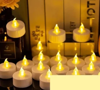 24 Pcs Flameless & Smokeless Decorative Acrylic LED Tealight Candle for Gifting, Festival, Deepavali, Diwali Decoration, Home Decor, Navratri, Anniversary, Birthday Candles