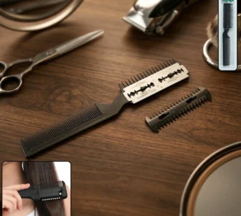 2 in 1 Double-Sided Hair Cutting Comb with Razor Blade (1 Pc)