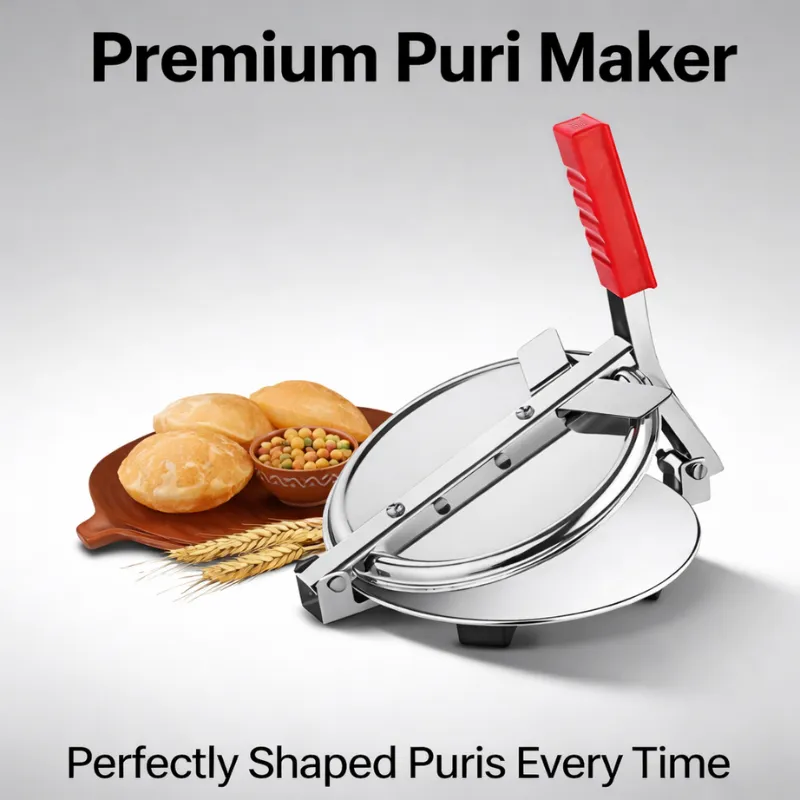 Premium Heavy Quality Stainless Steel Puri Maker Press (6.5-Inch Dia) – Manual Roti Press with Handle | Papad, Khakhra & Chapati Maker - Buy Online at Alikart